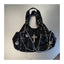 Punk-style chain bag for women, black cross motorcycle bag, niche design versatile tote bag