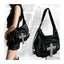 Cross tote bag, black rivet motorcycle bag, spicy girl street commuting single shoulder backpack