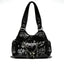 Punk style motorcycle bag women chain dark graffiti sweet and cool tote bag niche Y2K shoulder armpit and crossbody bag