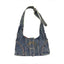 Washed denim single shoulder crossbody bag
