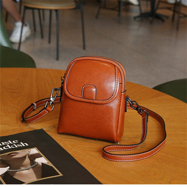 Women's Soft Leather Crossbody Phone Bag – Versatile & Elegant Small Shoulder Bag