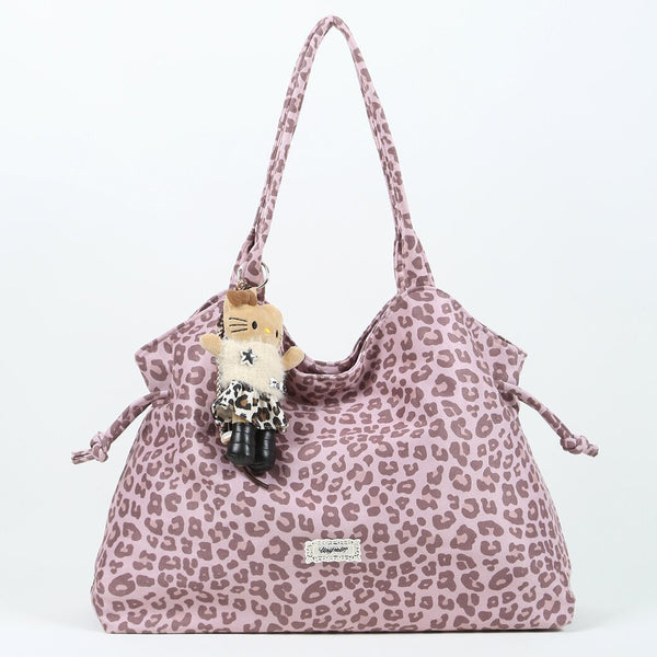 Pink Leopard Print Sweet & Cool Canvas Tote Bag