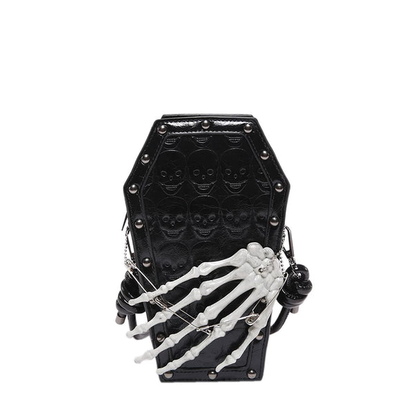 Dark style skeleton hand claw skeleton mobile phone single-shoulder bag for women Halloween