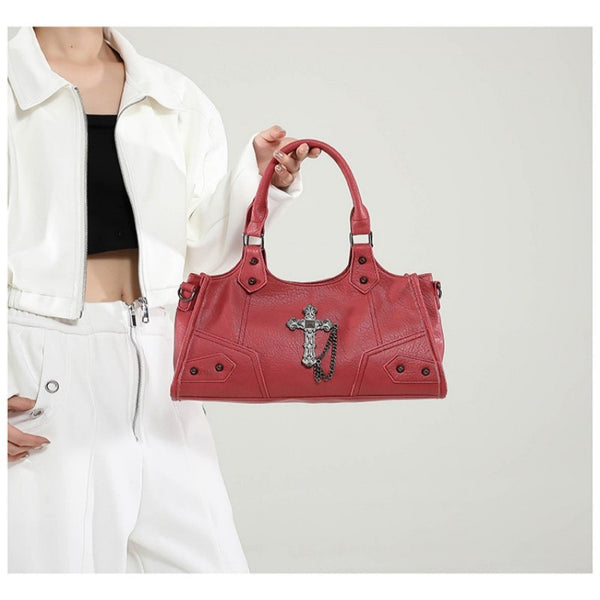 Millennium motorcycle bag punk armpit bag 2026 new handbag rivet bag cross street shoulder bag