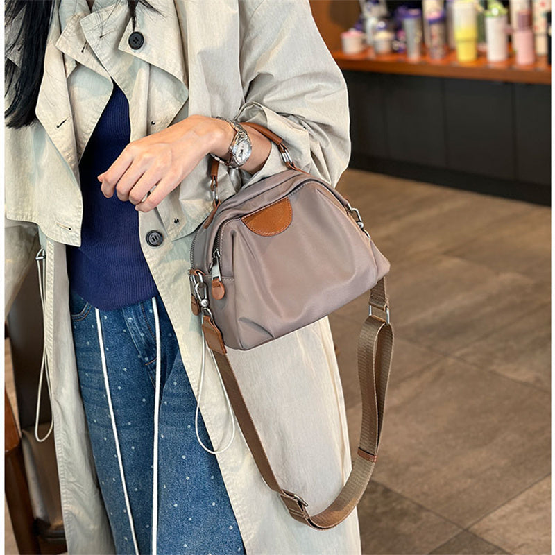 Women's Waterproof Oxford Crossbody Shoulder Bag – Small Casual Mommy Bag in Nylon Canvas
