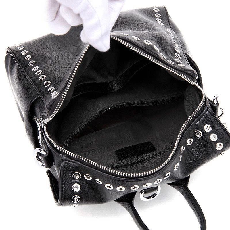 Chic Studded Convertible Backpack – Casual Travel Bag for Women, Shoulder or Backpack, Perfect for Any Trip