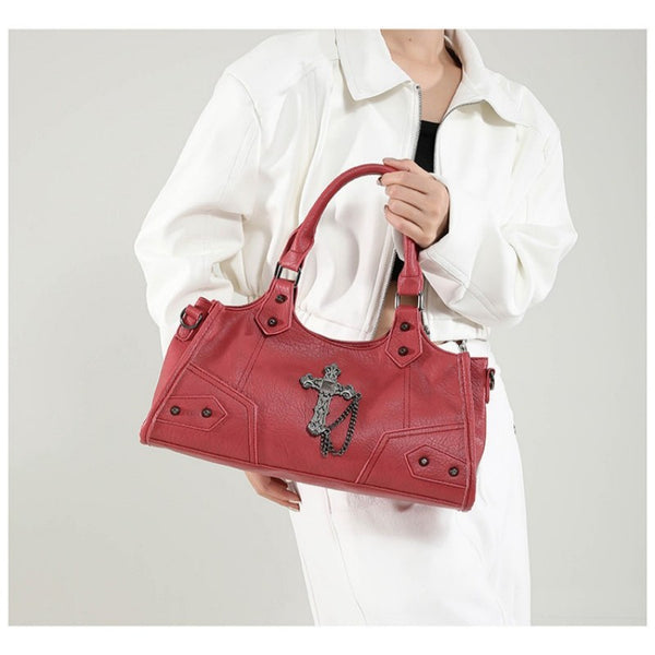 Millennium motorcycle bag punk armpit bag 2026 new handbag rivet bag cross street shoulder bag