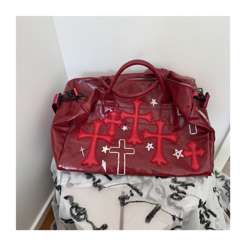 Gothic Alphabet Underarm Bag for Women Riveted Motorcycle Style Niche Single Shoulder Crossbody Handbag, Secondary image