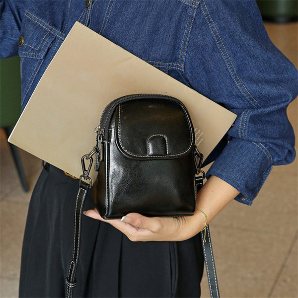 Women's Soft Leather Crossbody Phone Bag – Versatile & Elegant Small Shoulder Bag