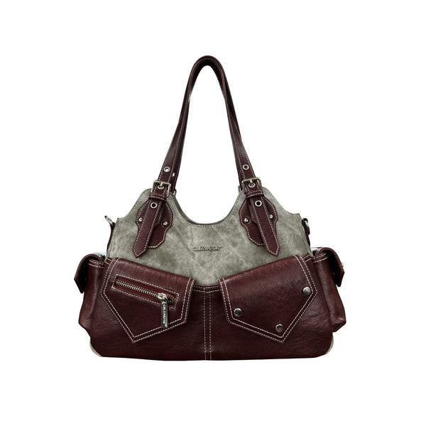Blue/Brown Zippered Daily Classic Punk bag