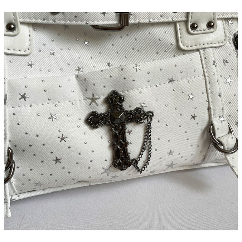 Motorcycle Punk Style Star Armpit Bag for Women Large Capacity Shoulder Bag Crossbody Bag Motorcycle Bag Handbag