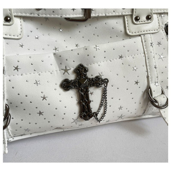 Motorcycle Punk Style Star Armpit Bag for Women Large Capacity Shoulder Bag Crossbody Bag Motorcycle Bag Handbag