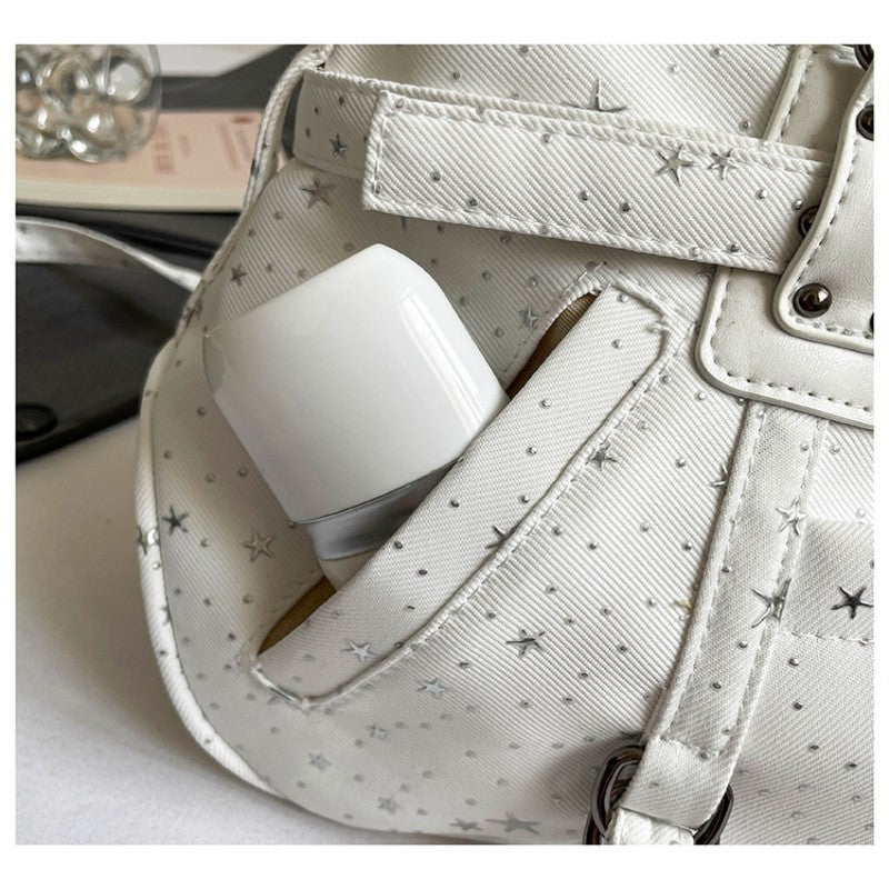 Motorcycle Punk Style Star Armpit Bag for Women Large Capacity Shoulder Bag Crossbody Bag Motorcycle Bag Handbag