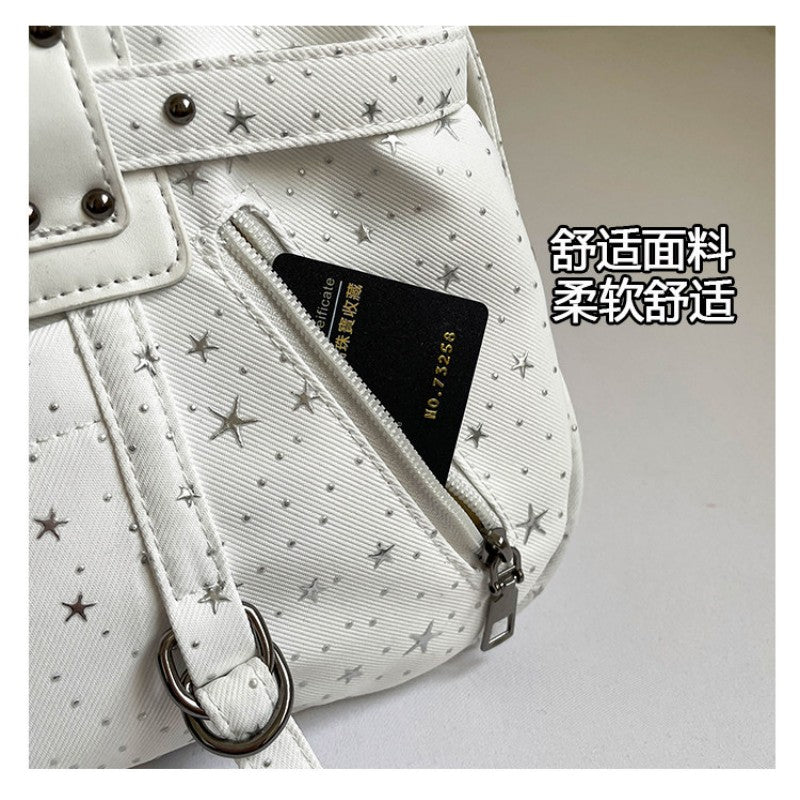 Motorcycle Punk Style Star Armpit Bag for Women Large Capacity Shoulder Bag Crossbody Bag Motorcycle Bag Handbag
