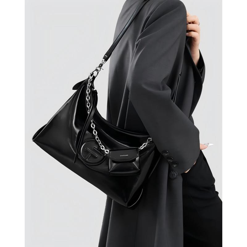 Fall Winter Tote Crossbody Bag for Petite Women, Large Capacity Black Handbag