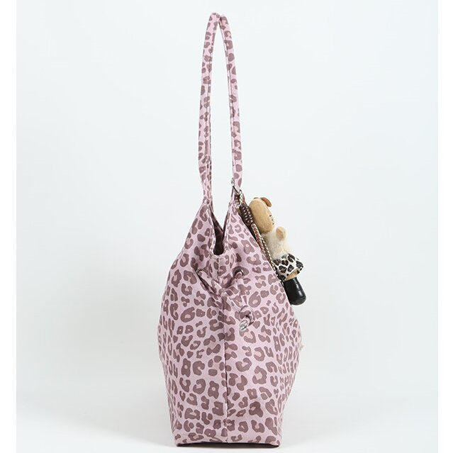 Pink Leopard Print Sweet & Cool Canvas Tote Bag