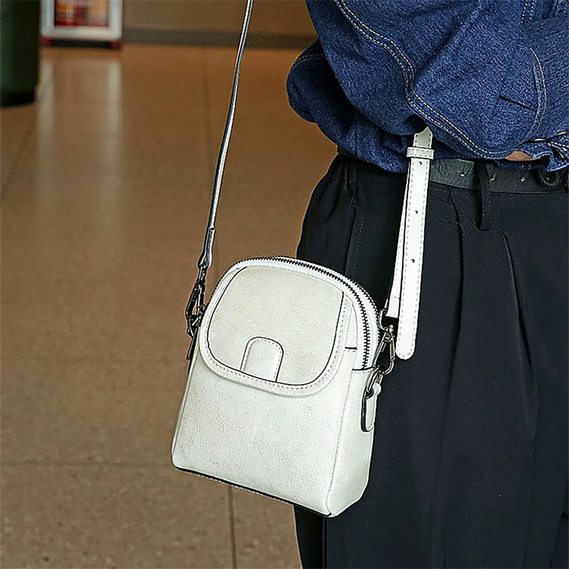 Women's Soft Leather Crossbody Phone Bag – Versatile & Elegant Small Shoulder Bag