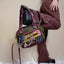 Punk sweet cool girl American retro patchwork clown crossbody handbag