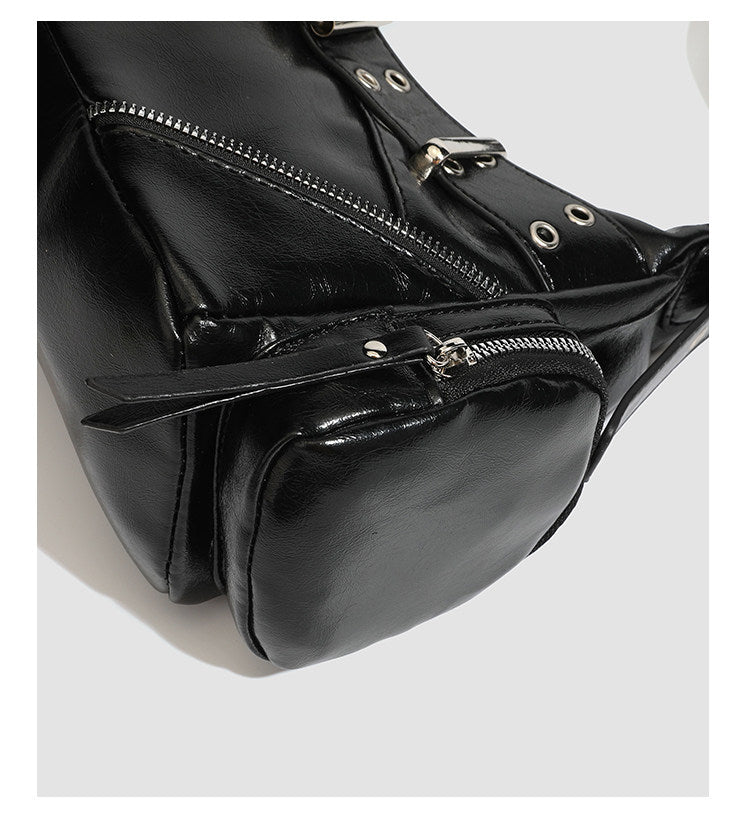 Belt buckle tote bag single shoulder armpit motorcycle bag
