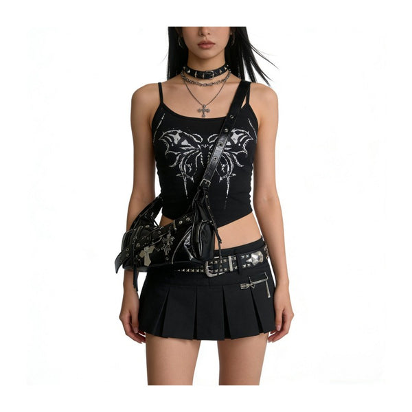 Dark Punk Underarm Bag Y2K Motorcycle Rivet Women's Shoulder Bag Cross Heavy Work Sweet and Cool Crossbody Bag