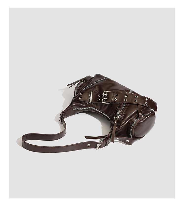 Belt buckle tote bag single shoulder armpit motorcycle bag