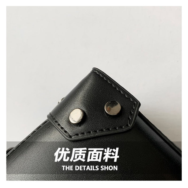Best-selling Punk Motorcycle Style Cross Handheld Box Bag Heavy-duty Rivet Pillow Bag Skull Single-shoulder Crossbody