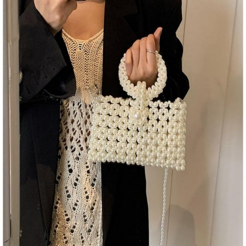 Mini Handbag for Women 2026 New Fashion Pearl Chain Crossbody Bag Summer Popular Single Shoulder Bag Red