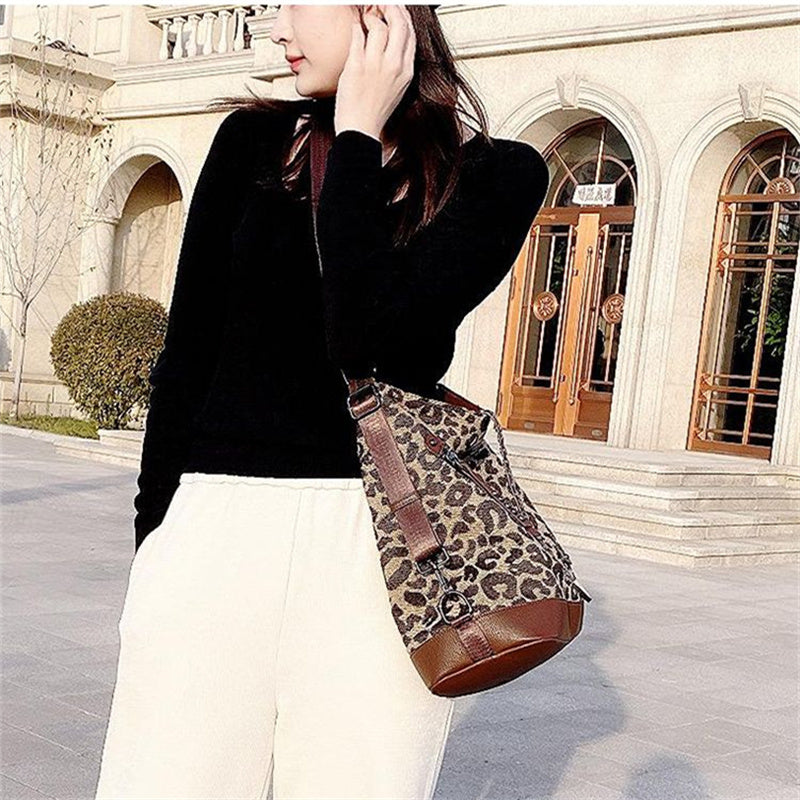 Chic Leopard Print Backpack for Women – Multi-Functional Large Travel Daypack, Perfect for Everyday Style