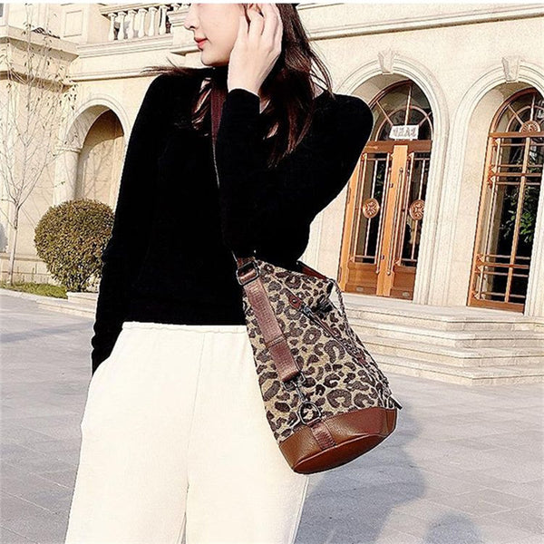 Chic Leopard Print Backpack for Women – Multi-Functional Large Travel Daypack, Perfect for Everyday Style