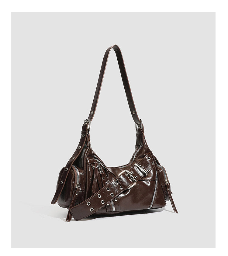 Belt buckle tote bag single shoulder armpit motorcycle bag