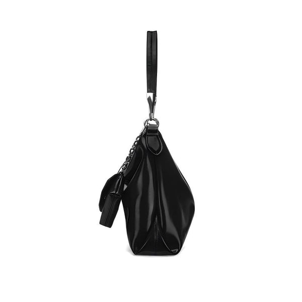 Fall Winter Tote Crossbody Bag for Petite Women, Large Capacity Black Handbag