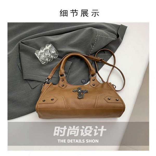 Millennium motorcycle bag punk armpit bag 2026 new handbag rivet bag cross street shoulder bag
