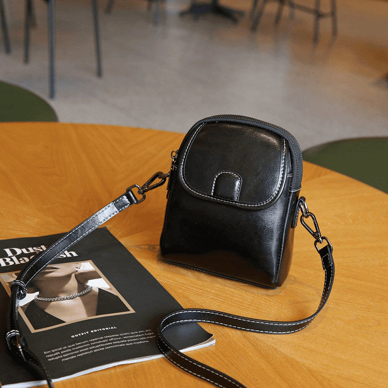 Women's Soft Leather Crossbody Phone Bag – Versatile & Elegant Small Shoulder Bag