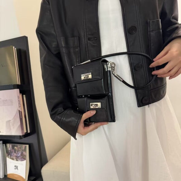Multi-Pocket Phone Bag Dark Punk Motorcycle Bag