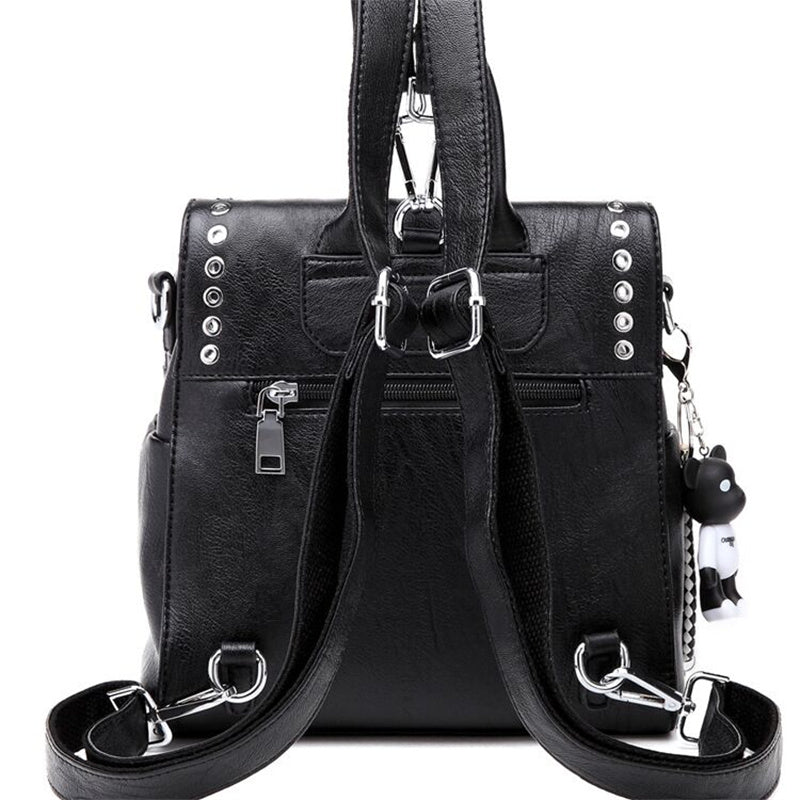 Chic Studded Convertible Backpack – Casual Travel Bag for Women, Shoulder or Backpack, Perfect for Any Trip