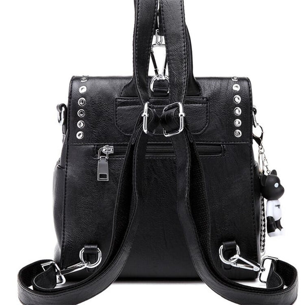 Chic Studded Convertible Backpack – Casual Travel Bag for Women, Shoulder or Backpack, Perfect for Any Trip