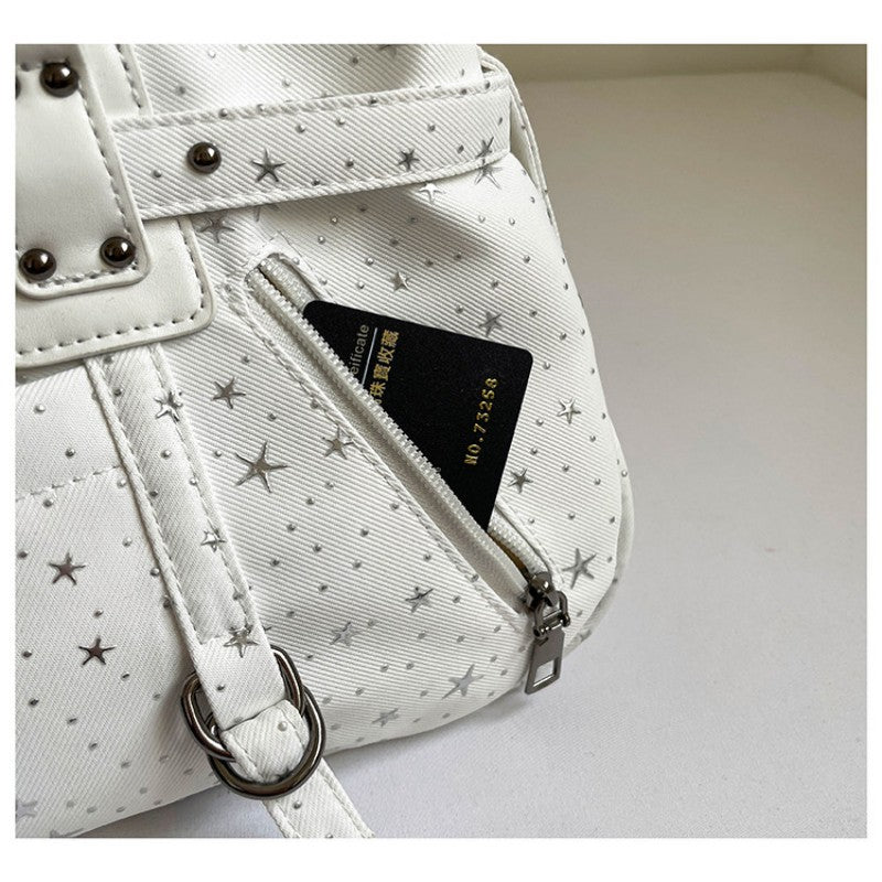 Motorcycle Punk Style Star Armpit Bag for Women Large Capacity Shoulder Bag Crossbody Bag Motorcycle Bag Handbag