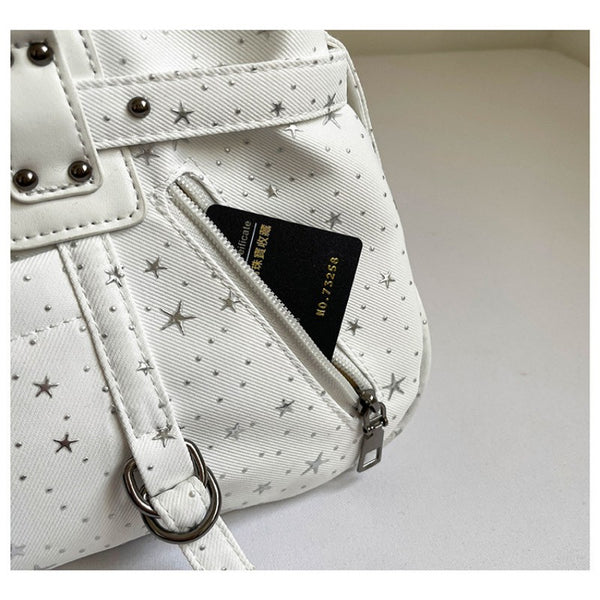 Motorcycle Punk Style Star Armpit Bag for Women Large Capacity Shoulder Bag Crossbody Bag Motorcycle Bag Handbag