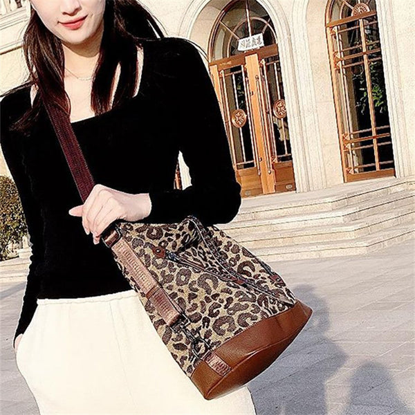 Chic Leopard Print Backpack for Women – Multi-Functional Large Travel Daypack, Perfect for Everyday Style
