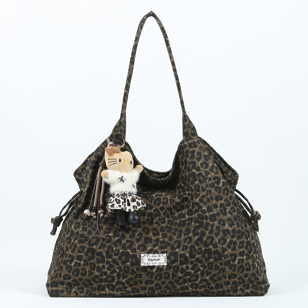 Pink Leopard Print Sweet & Cool Canvas Tote Bag