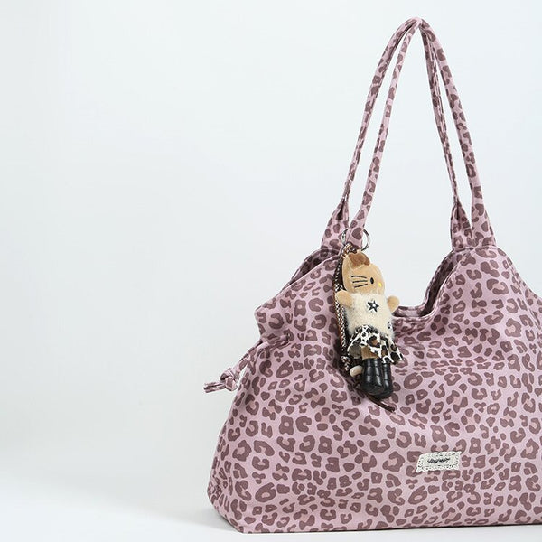 Pink Leopard Print Sweet & Cool Canvas Tote Bag