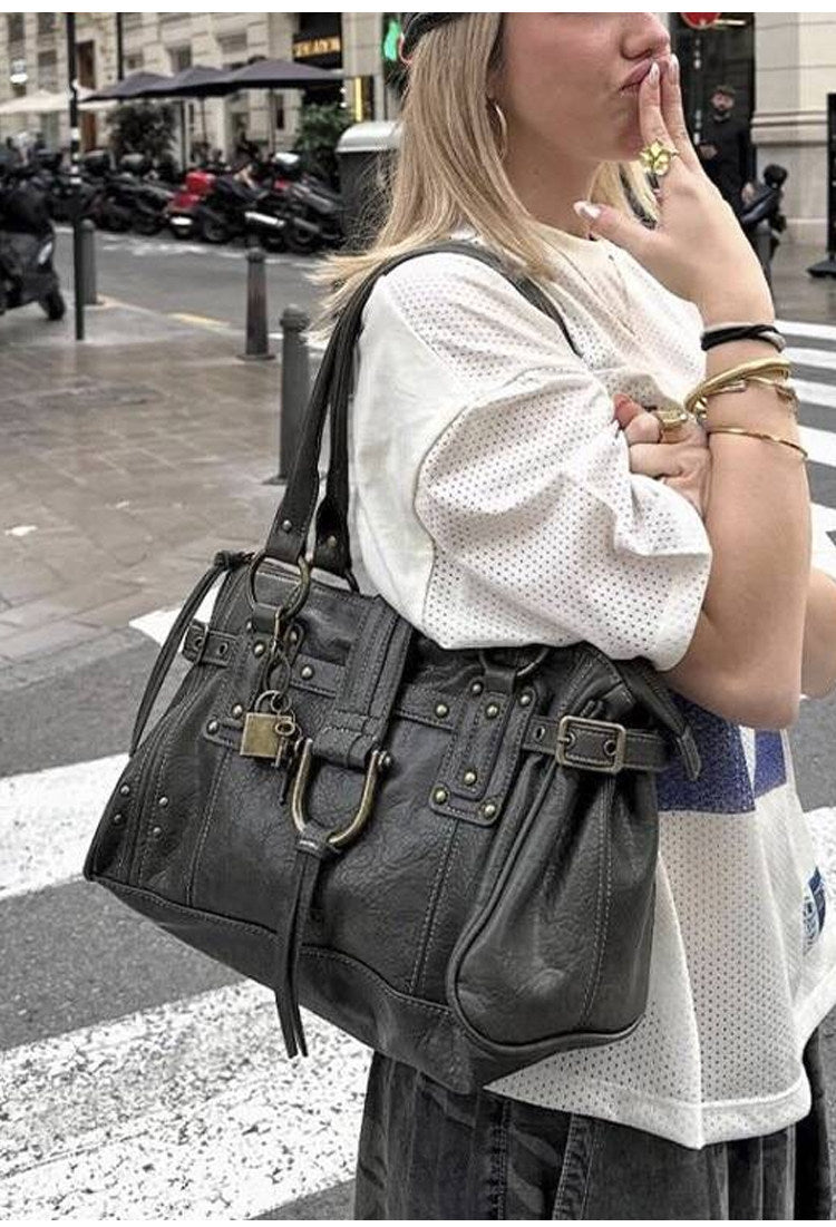 Vintage Rivet Tote Bag for Women