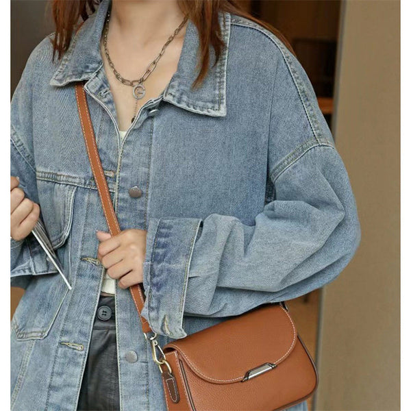 Women's Premium New Arrival Small Square Shoulder Bag – Stylish Versatile Casual Commuter Bag in Genuine Cowhide Leather
