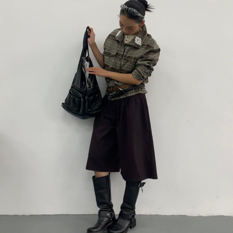 Punk-style motorcycle bag, black minimalist tote bag spicy girl niche design commuting single-shoulder double-shoulder crossbody bag