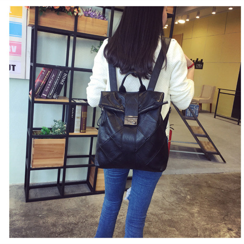 Hot-Selling in Europe & America – Women's Genuine Leather Backpack Large Capacity Anti-Theft Travel Daypack Main image