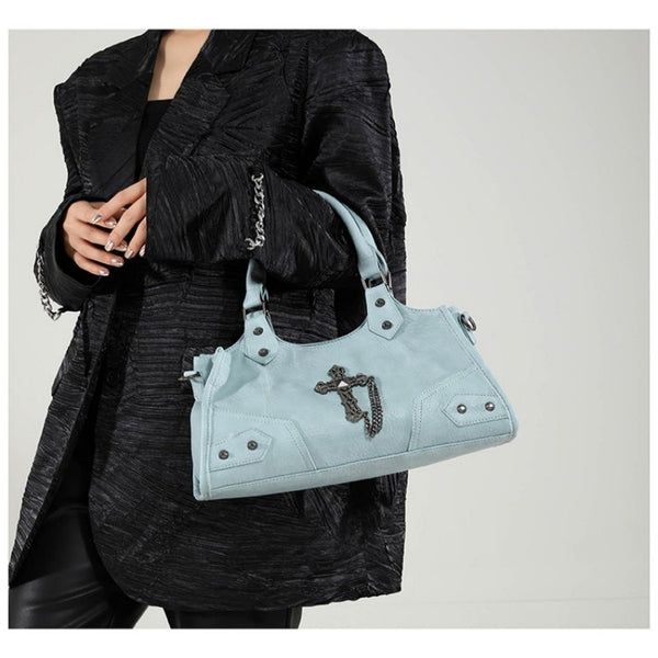 Millennium motorcycle bag punk armpit bag 2026 new handbag rivet bag cross street shoulder bag