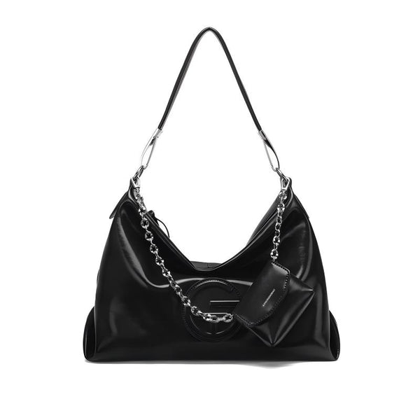 Fall Winter Tote Crossbody Bag for Petite Women, Large Capacity Black Handbag
