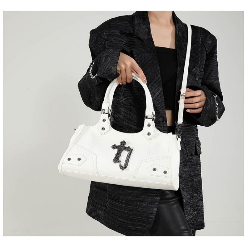 Millennium motorcycle bag punk armpit bag 2026 new handbag rivet bag cross street shoulder bag