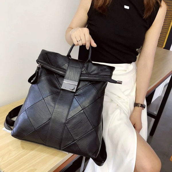 Hot-Selling in Europe & America – Women's Genuine Leather Backpack Large Capacity Anti-Theft Travel Daypack