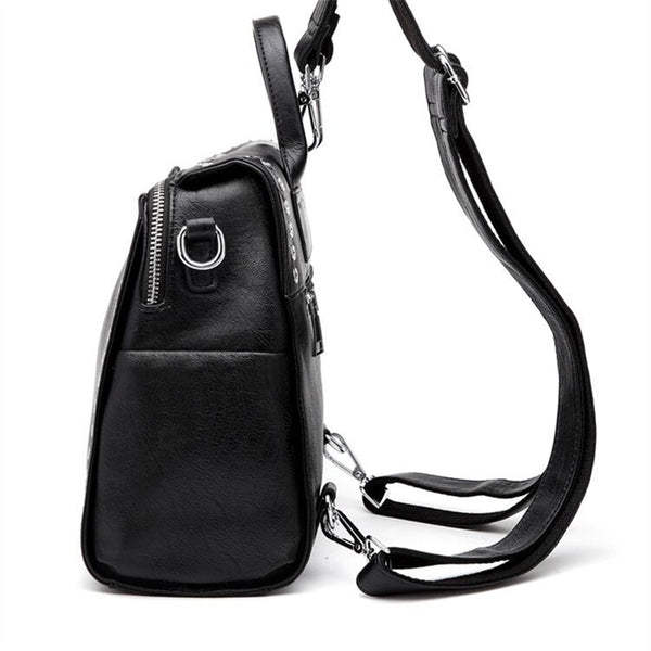 Chic Studded Convertible Backpack – Casual Travel Bag for Women, Shoulder or Backpack, Perfect for Any Trip